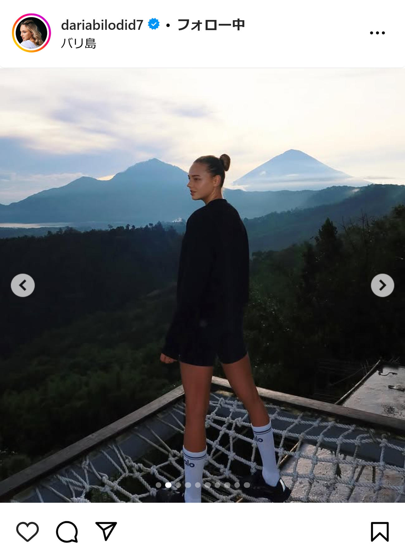 ダリア・ビロディドのインスタグラムから