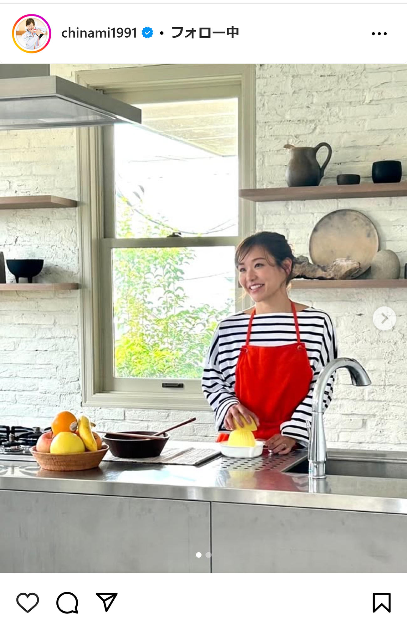 吉田知那美のインスタグラムから