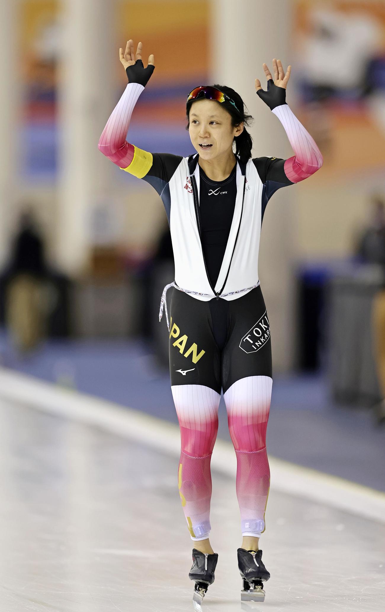 スピードスケートW杯女子1000メートルで優勝した高木美帆（共同）