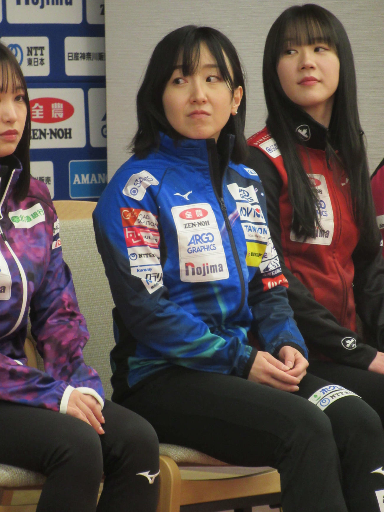 日本選手権前日会見に出席したロコ・ソラーレのスキップ藤沢五月（撮影・益田一弘）