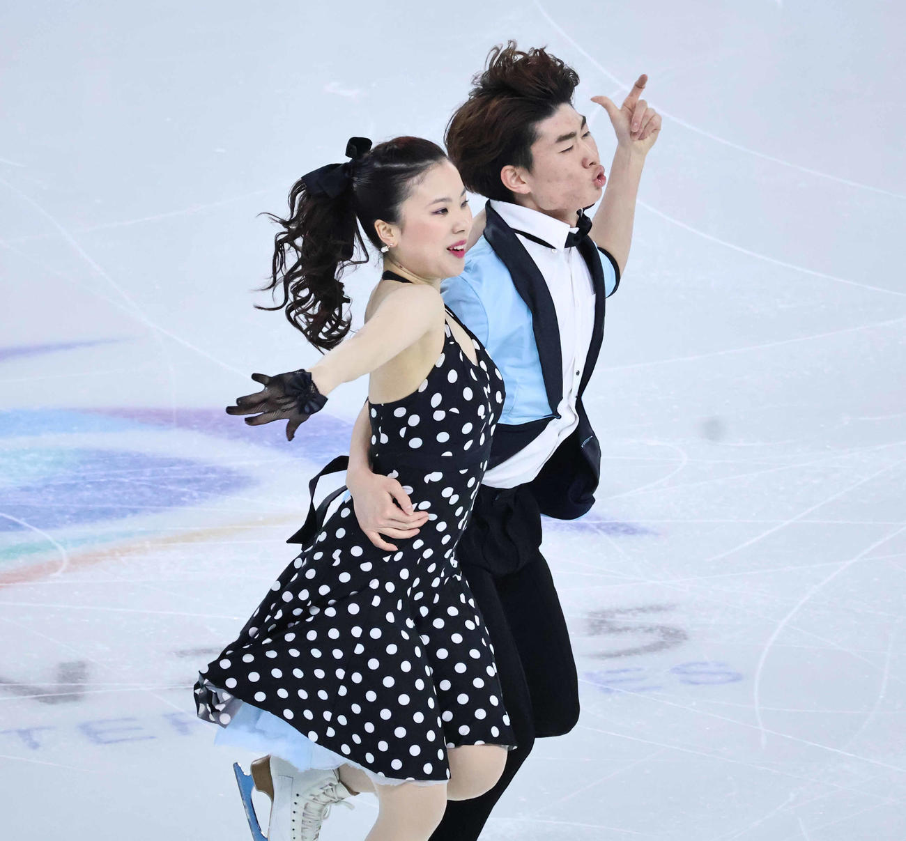 RDに臨んだ吉田唄菜、森田真沙也組（撮影・竹本穂乃加）＝2025年2月11日、中国・ハルビン