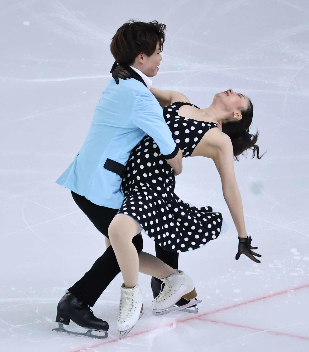 RDに臨んだ吉田唄菜、森田真沙也組（撮影・竹本穂乃加）＝2025年2月11日、中国・ハルビン