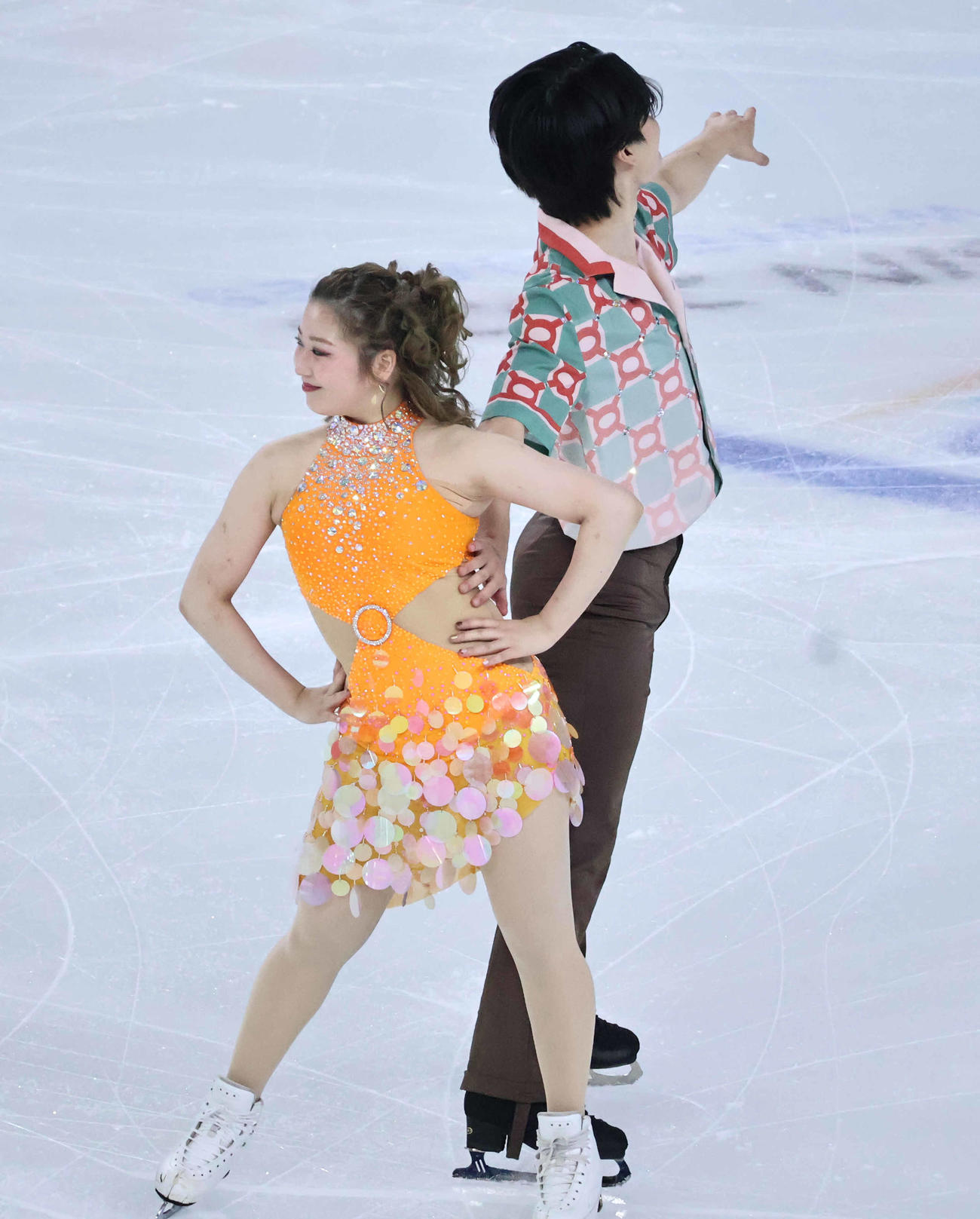 RDに臨んだ田中梓沙、西山真瑚組（撮影・竹本穂乃加）