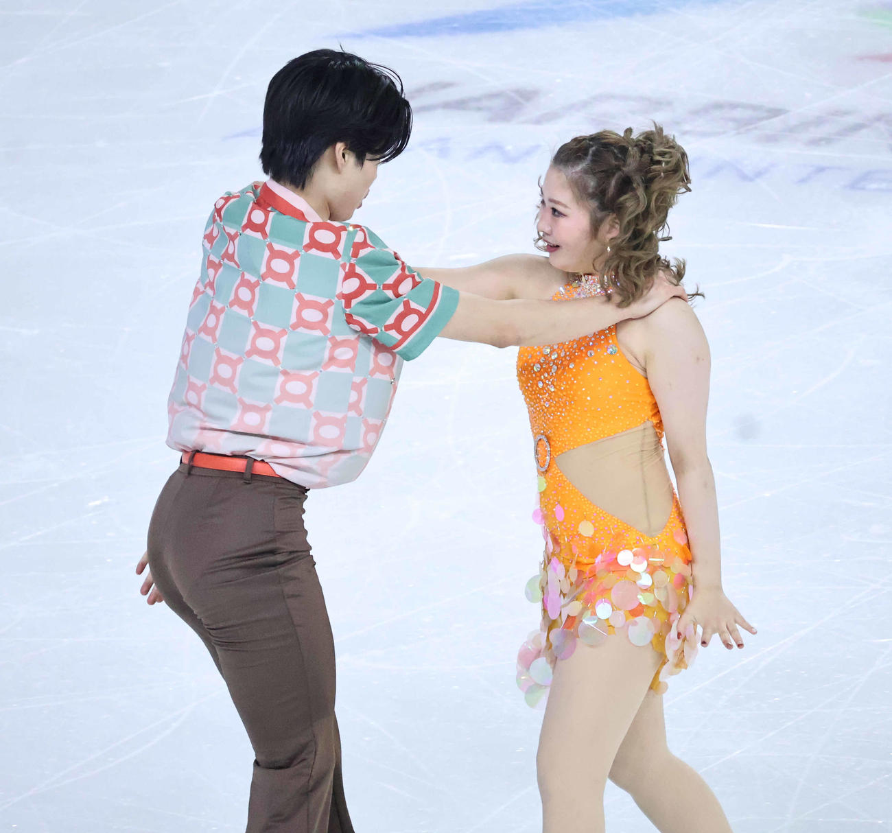 RDに臨んだ田中梓沙、西山真瑚組（撮影・竹本穂乃加）＝2025年2月11日、中国・ハルビン