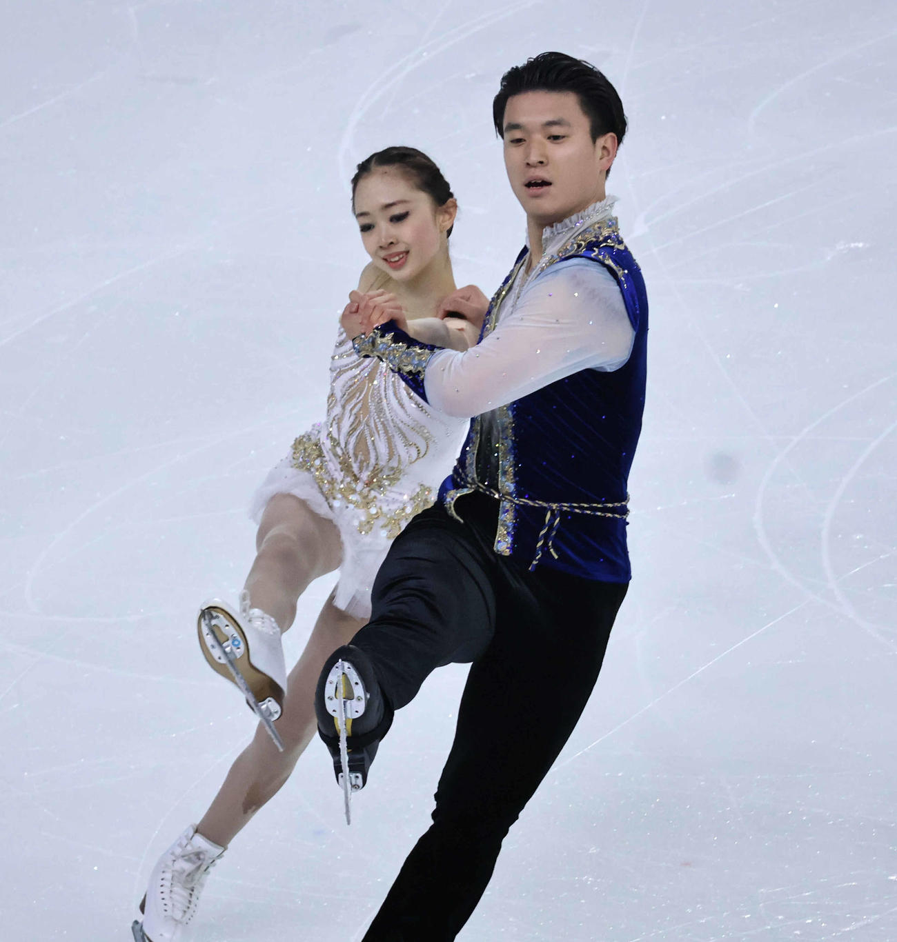 RDに臨んだ清水咲衣、本田ルーカス剛史組（撮影・竹本穂乃加）＝2025年2月11日、中国・ハルビン
