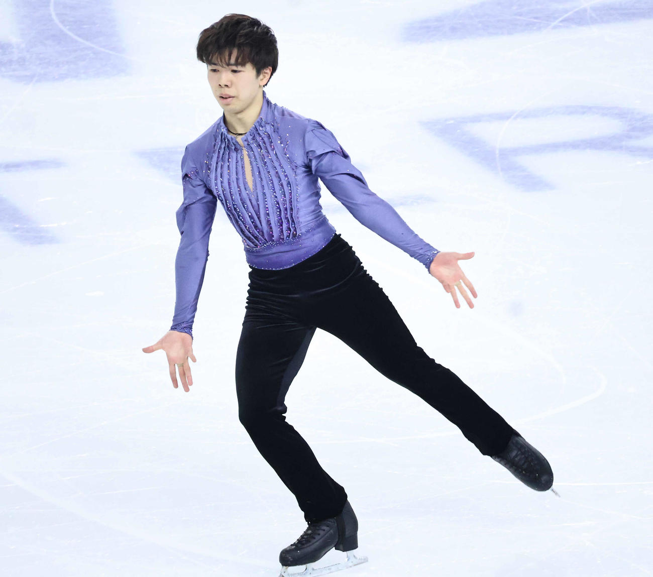 SPに臨んだ佐藤駿（撮影・竹本穂乃加）＝2025年2月11日、中国・ハルビン