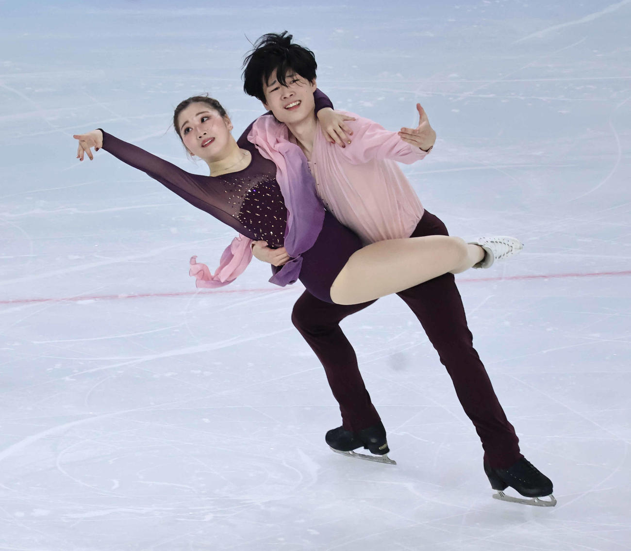 FDに臨んだ田中梓沙、西山真瑚組（撮影・竹本穂乃加）