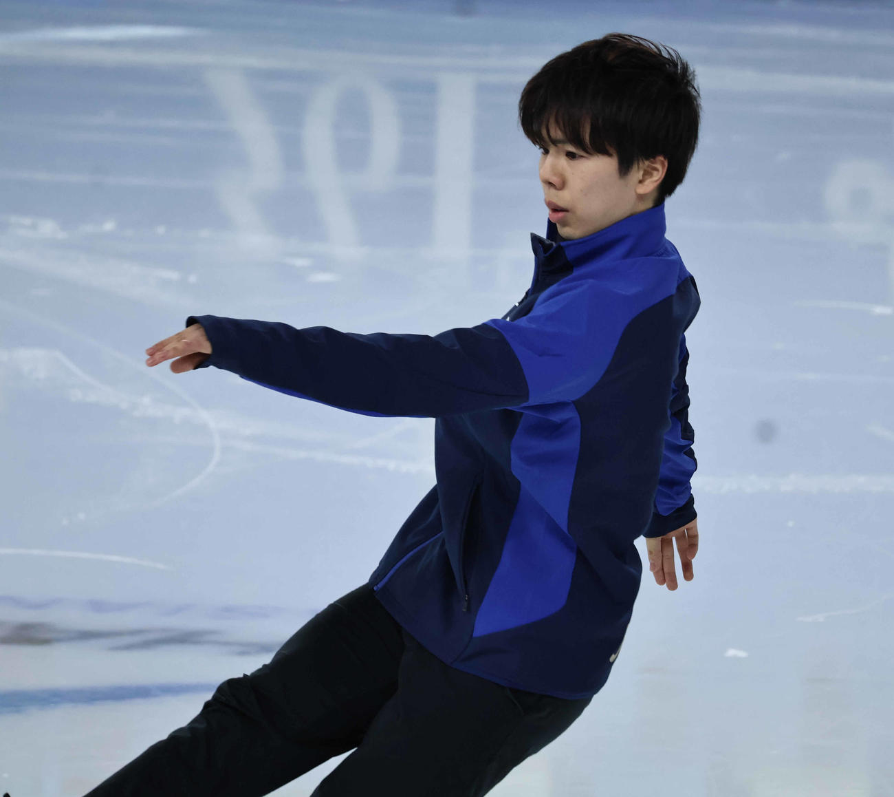 公式練習に参加した佐藤駿（撮影・竹本穂乃加）