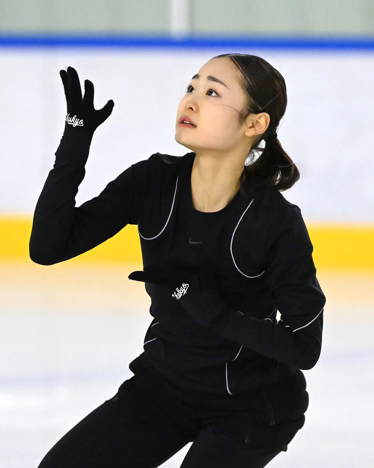 公開練習で調整する島田麻央（撮影・石井愛子）