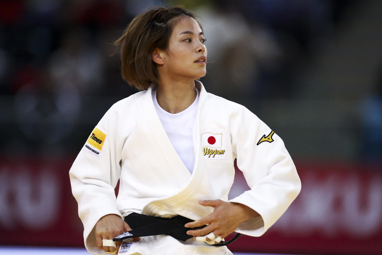 女子52キロ級、初戦を突破した阿部詩（AP)