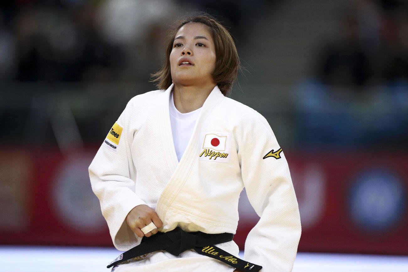女子52キロ級、初戦を突破した阿部詩（AP)
