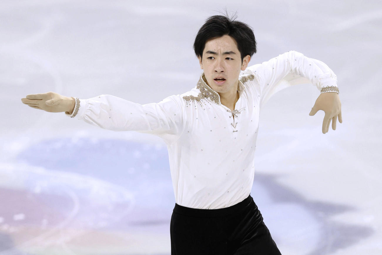 男子SP　演技する壷井達也＝ソウル（共同）