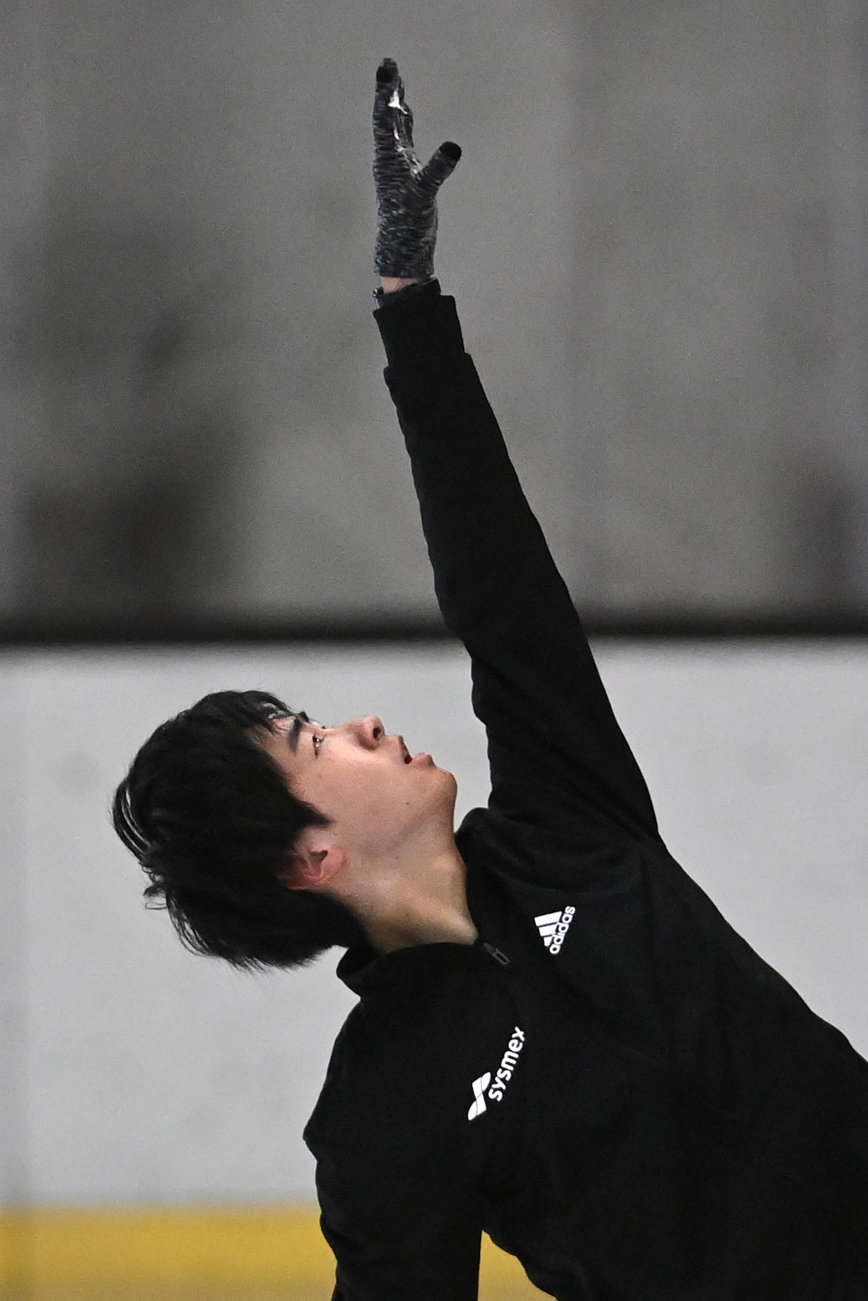 練習を公開したフィギュアスケート男子の壷井達也（撮影・滝沢美穂子）