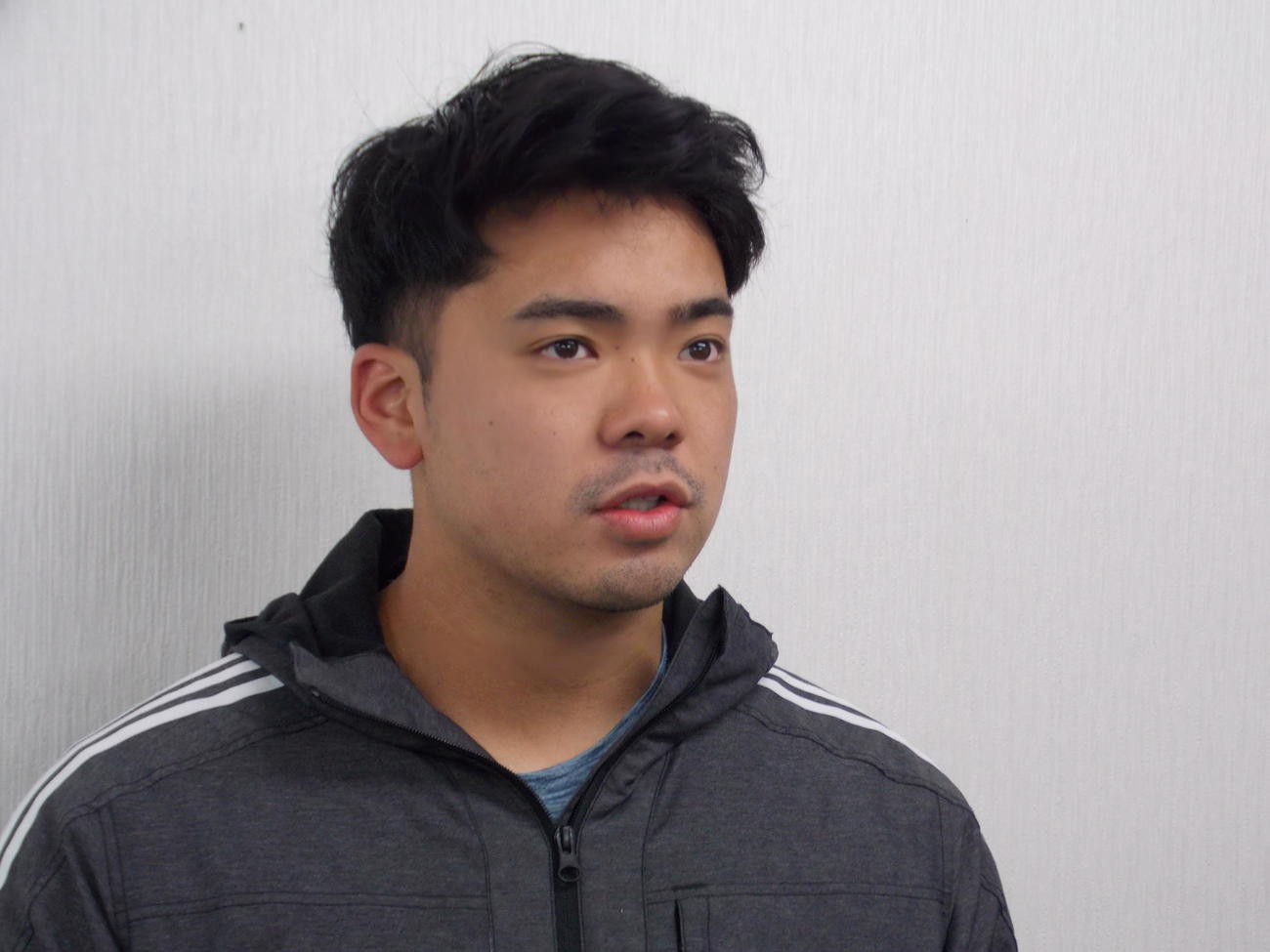 合同練習を終えて思いを語る、日本代表育成プロジェクト「ジャパン・タレント・スコッド・プログラム」のCTB福島秀法（撮影・松本航）