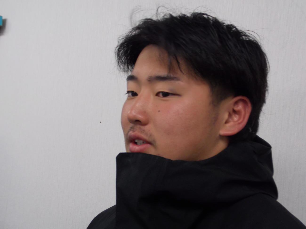 合同練習を終えて思いを語る、日本代表育成プロジェクト「ジャパン・タレント・スコッド・プログラム」のNO8宮下晃毅（撮影・松本航）