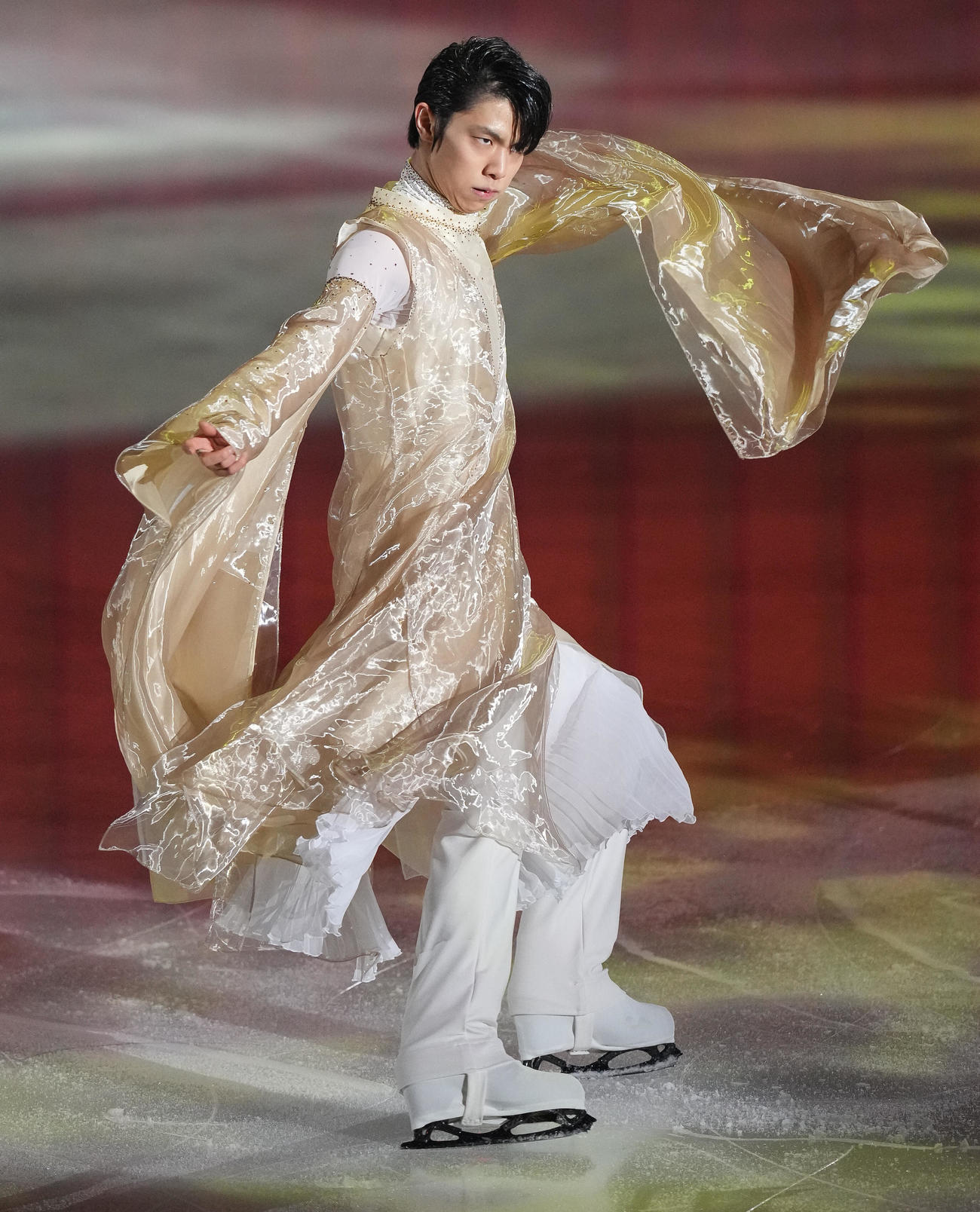 演技する羽生結弦さん（撮影・鈴木みどり）