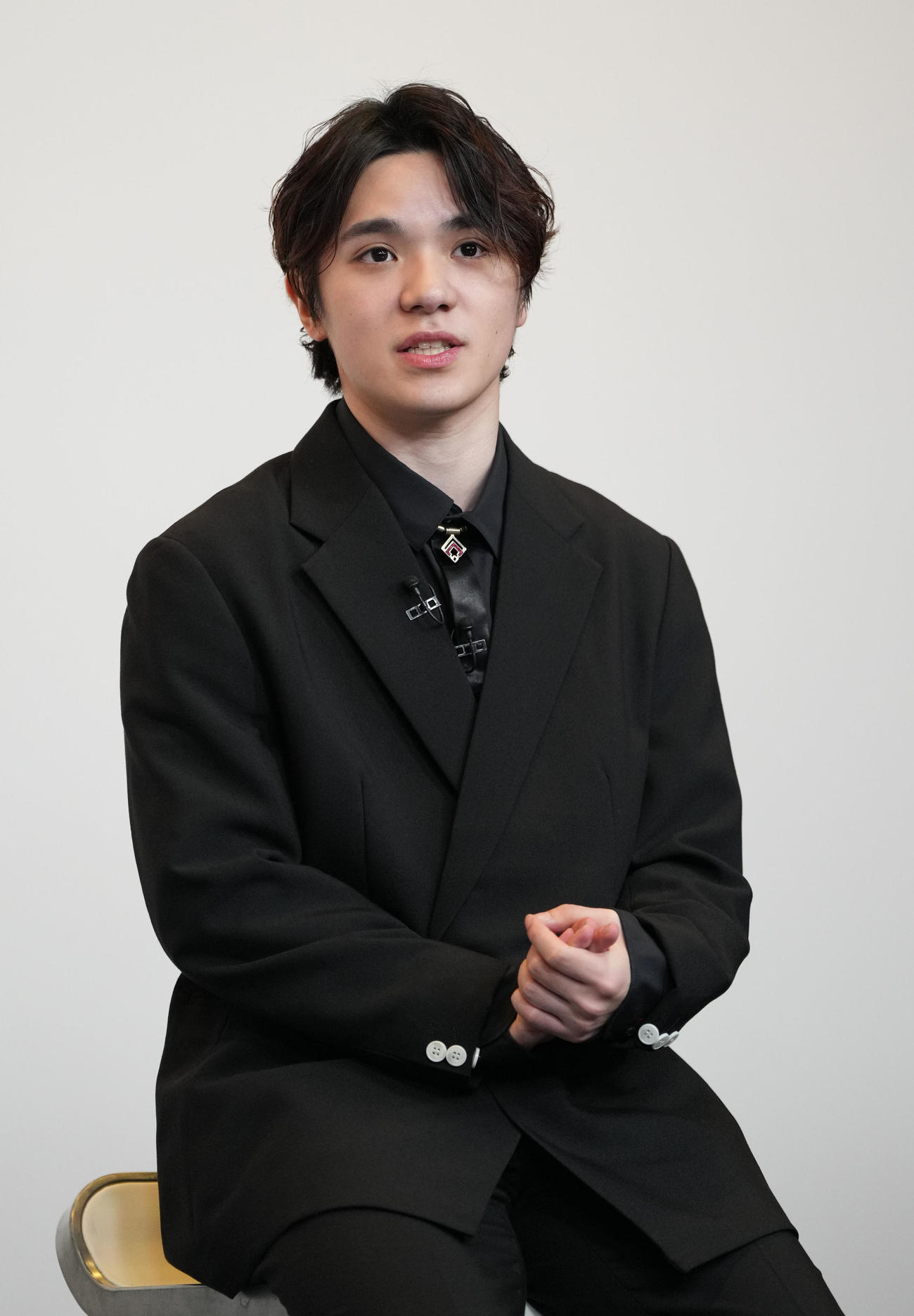 自身初のプロデュースアイスショー記者会見を行う宇野昌磨（撮影・森本幸一）