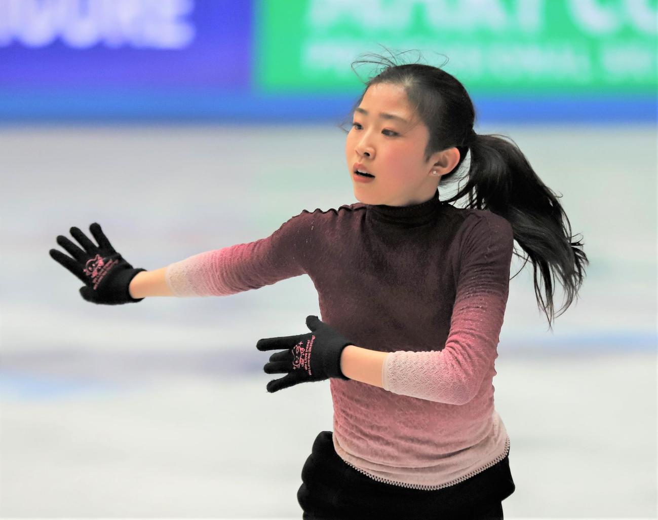 世界選手権の公式練習に臨む千葉百音（撮影・藤塚大輔）