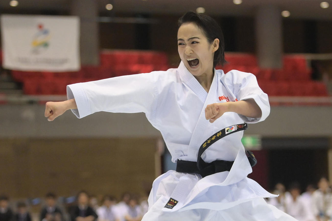 演武を披露する清水希容さん（2024年5月19日撮影）