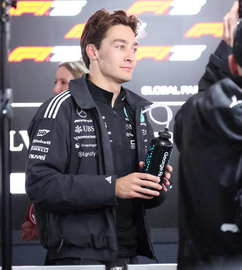 5位入賞したメルセデスのラッセル（撮影・宮崎幸一）