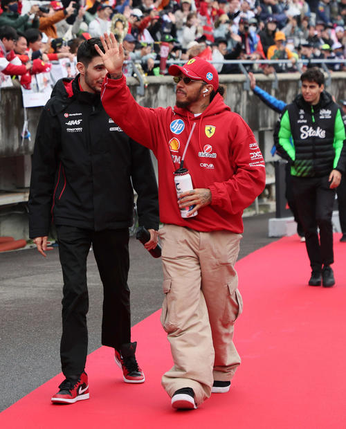 7位入賞したフェラーリのハミルトン（撮影・宮崎幸一）