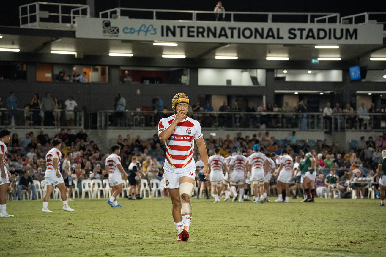 オーストラリア遠征初戦でプレーするU23日本代表WTB田中健想（C）JRFU