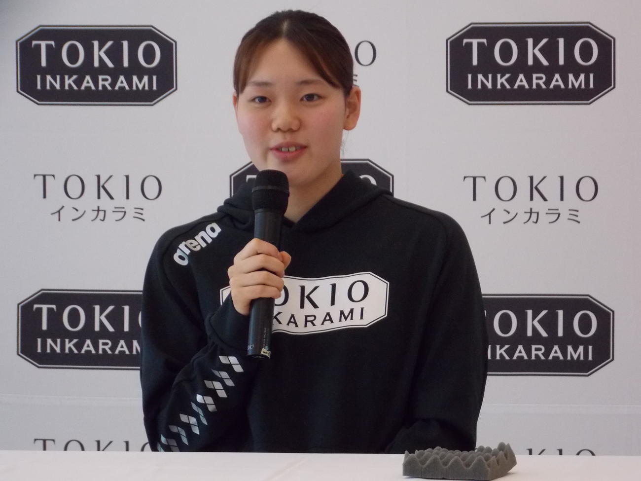 TOKIOインカラミへの所属が決まり、思いを語る平井瑞希（撮影・松本航）