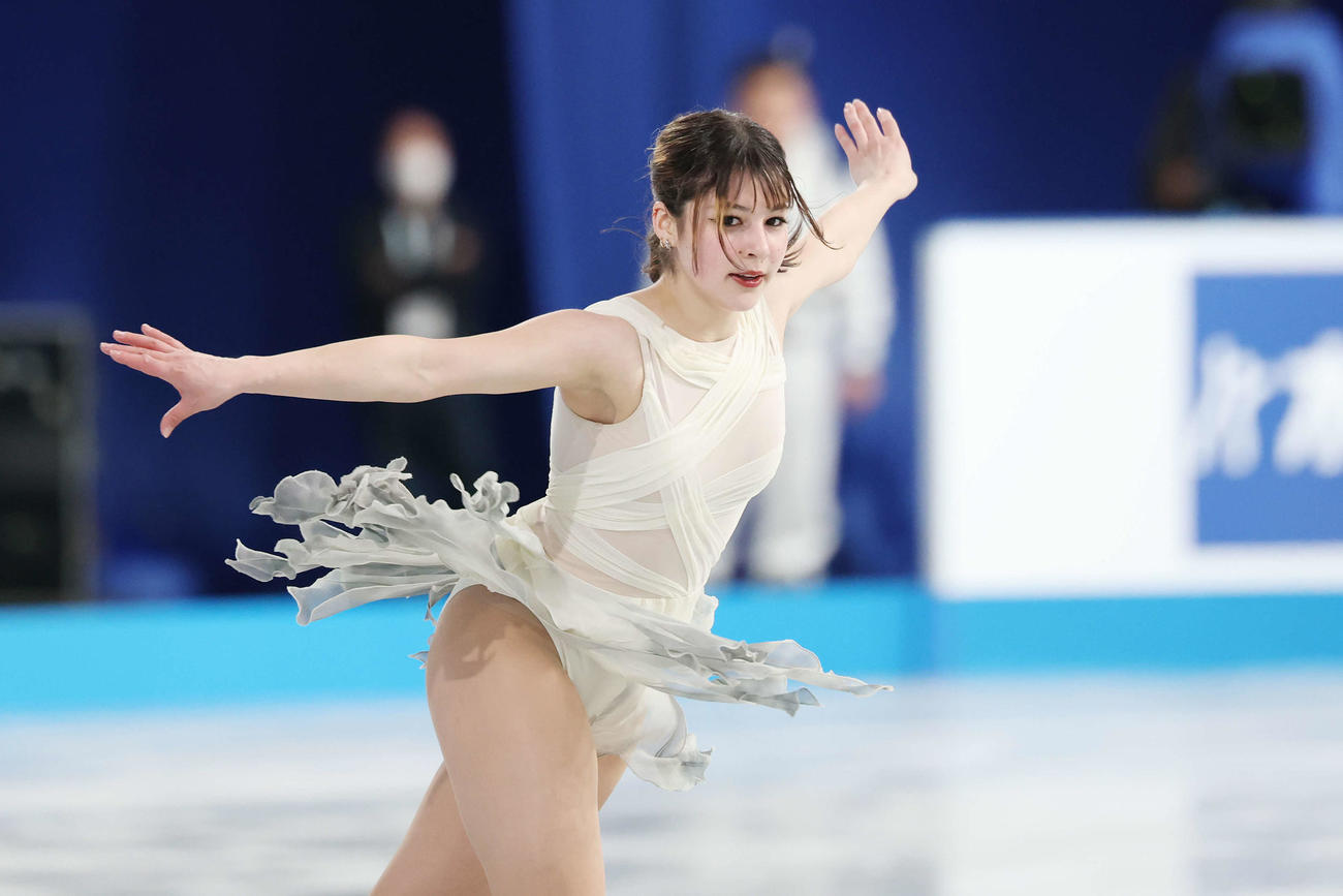 女子SP　華麗な演技を披露するリュウ（撮影・宮地輝）