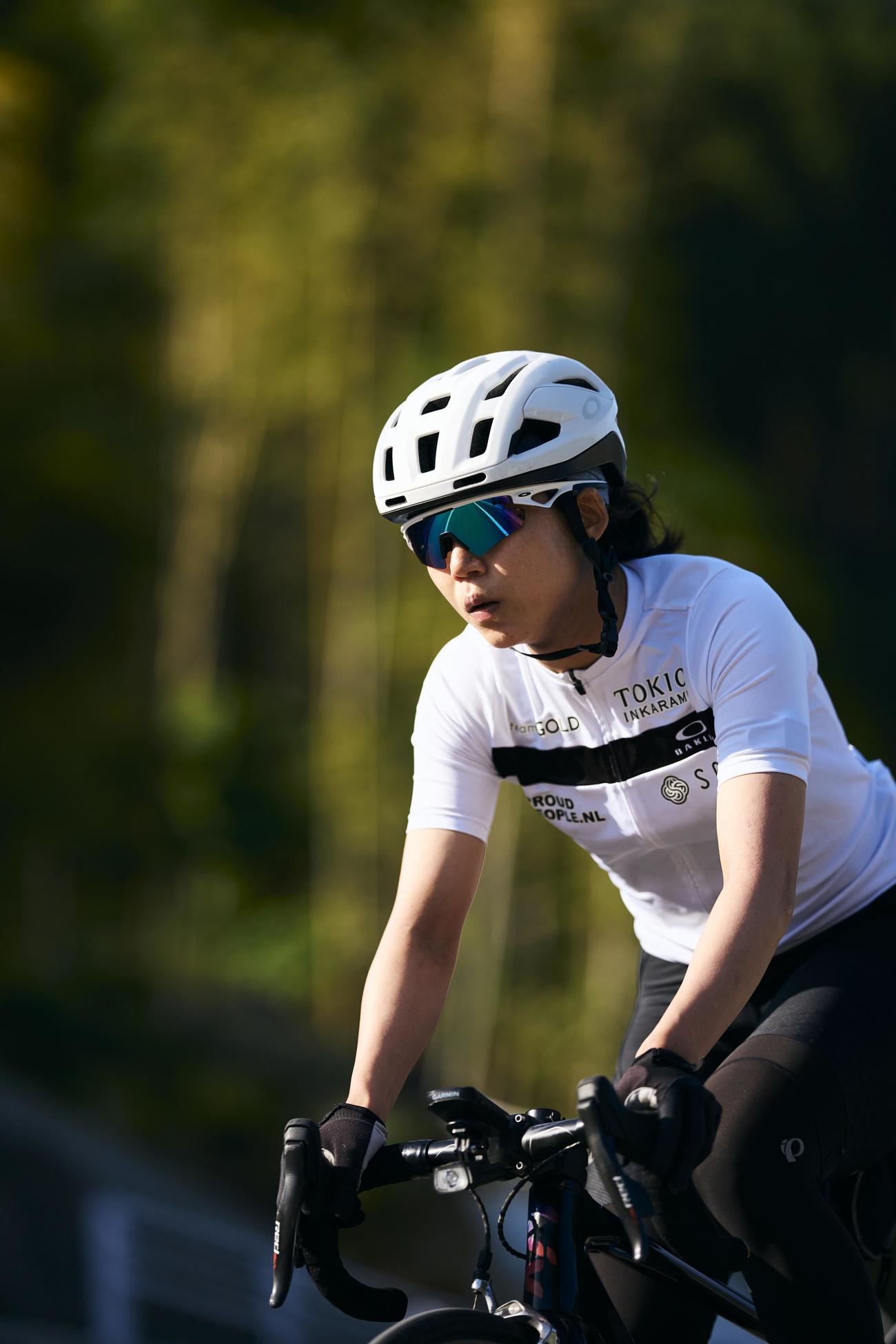 自転車トレーニングをする高木美帆（C）teamGOLD／矢口亨