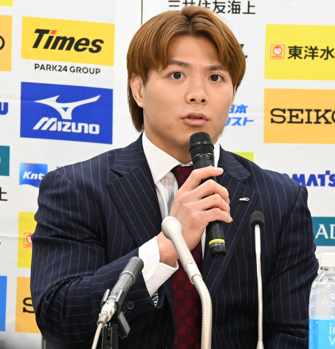 柔道全日本選手権への意気込みを語る阿部（撮影・飯岡大暉）