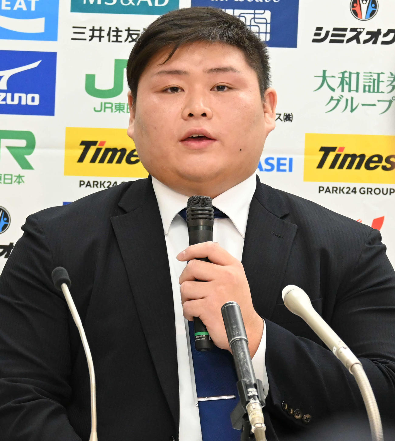 柔道全日本選手権への意気込みを語る中野（撮影・飯岡大暉）