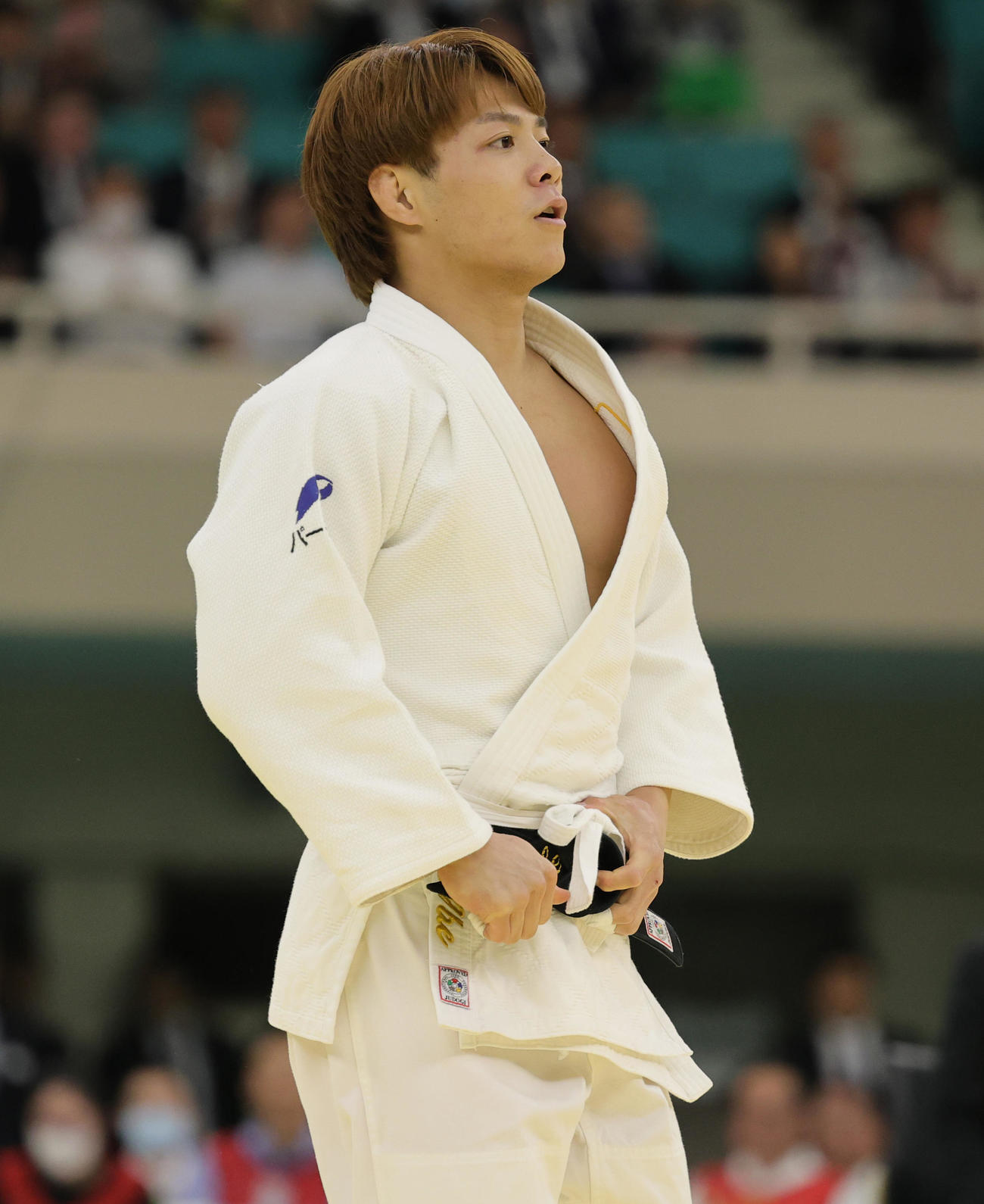1回戦で佐藤佑治郎に背負い投げで一本勝ちした阿部一二三（撮影・野上伸悟）