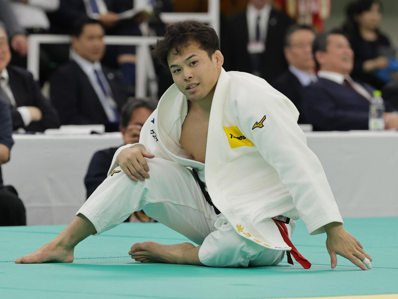 1回戦で入来巨助に払い腰一本で敗れた永山竜樹（撮影・野上伸悟）