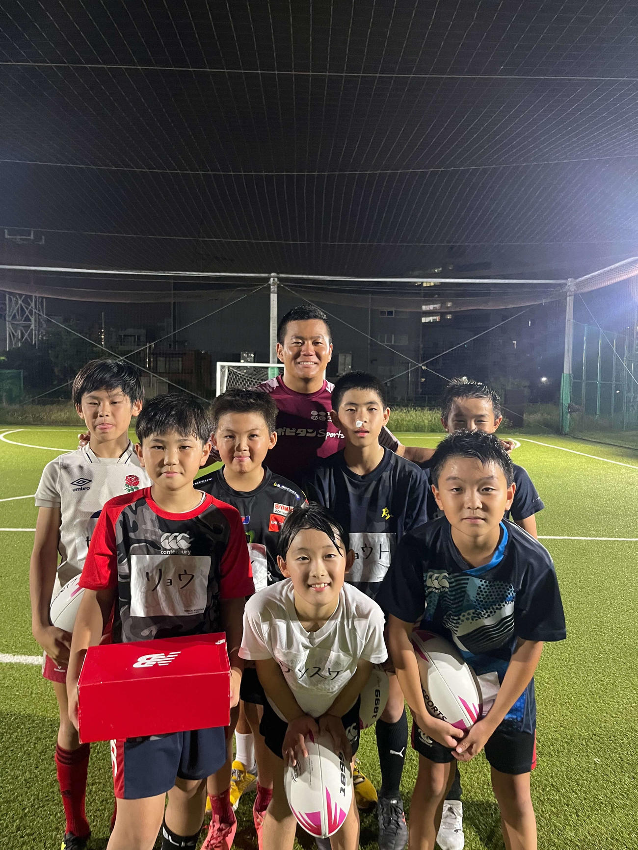 岸岡智樹（中央）が短期集中型で行った24年のラグビー教室アカデミー（C）岸岡智樹のラグビー教室