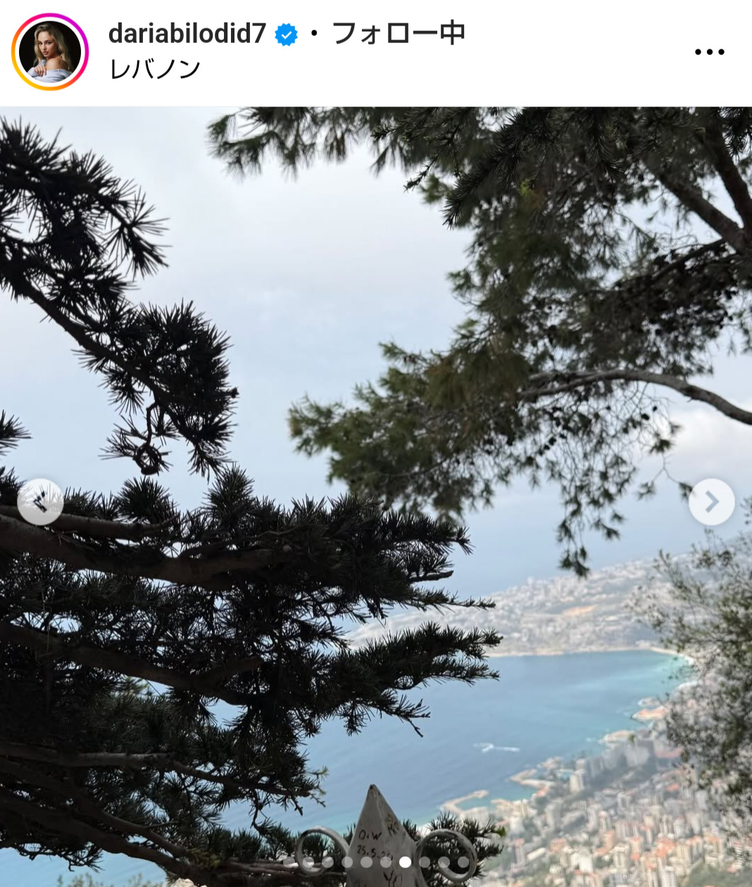 ダリア・ビロディドのインスタグラムから