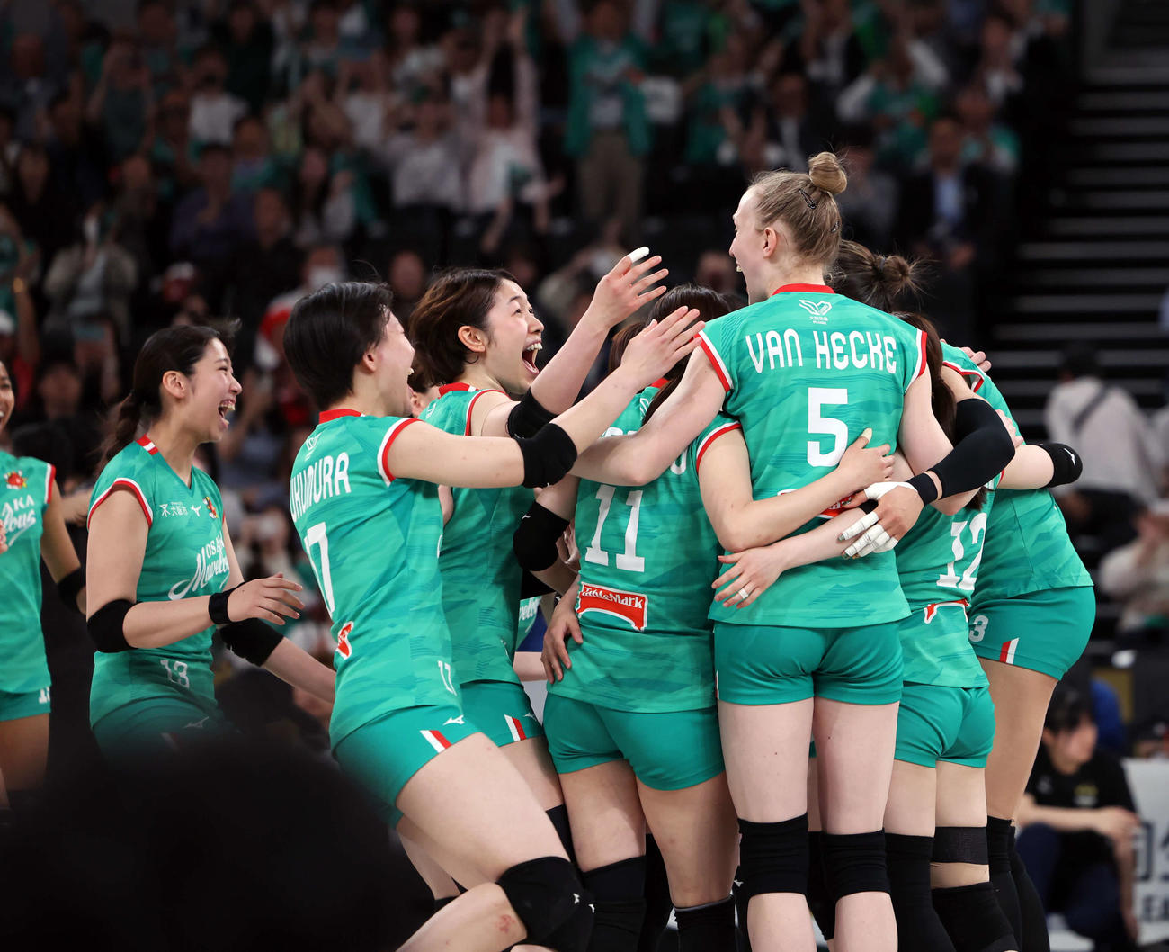 SVリーグ女子チャンピオンシップファイナル　ゲーム2　大阪M対NEC川崎　大阪Mは川崎を下しSVリーグ初代チャンピオンに輝く（撮影・山本朝陽）