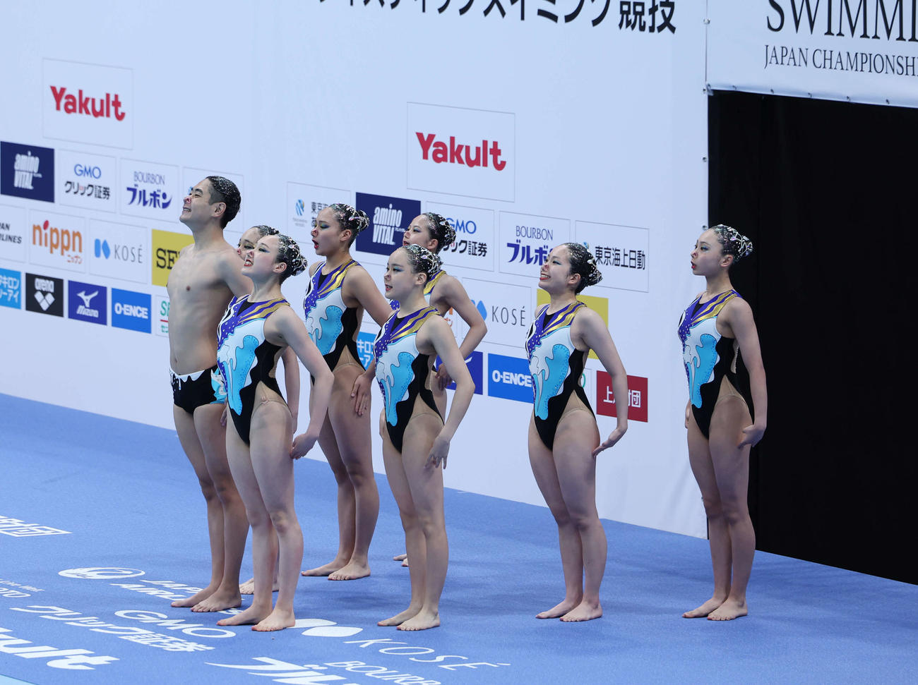 チームフリールーティンで優勝したジョイフルアスレティッククラブ（撮影・増田悦実）