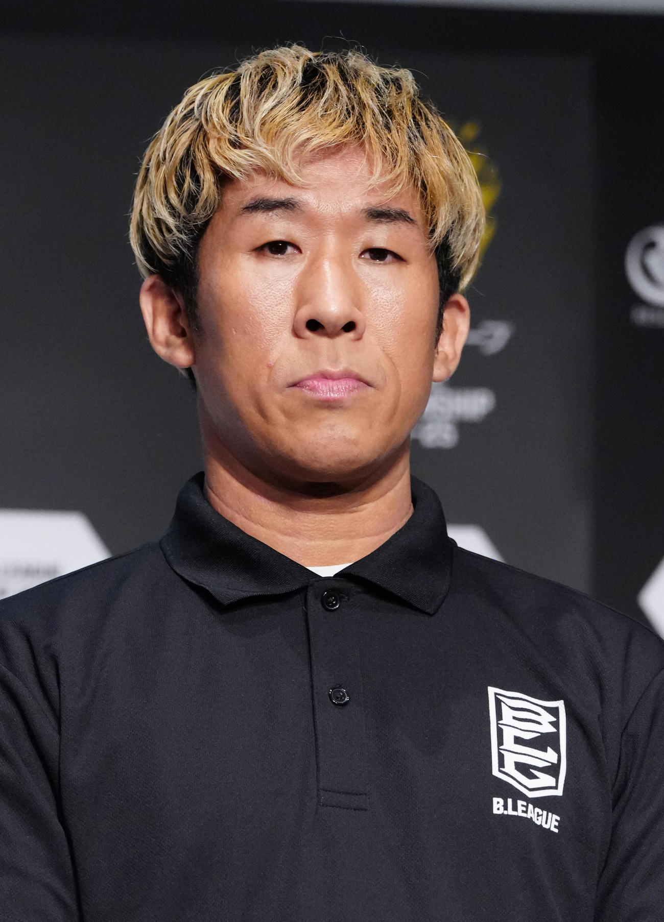 Bリーグチャンピオンシップ進出会見に臨む麒麟の田村裕（撮影・江口和貴）