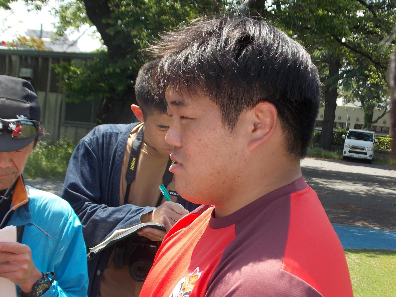 最終節の横浜戦を前に思いを語るBL東京の小鍜治悠太（撮影・松本航）