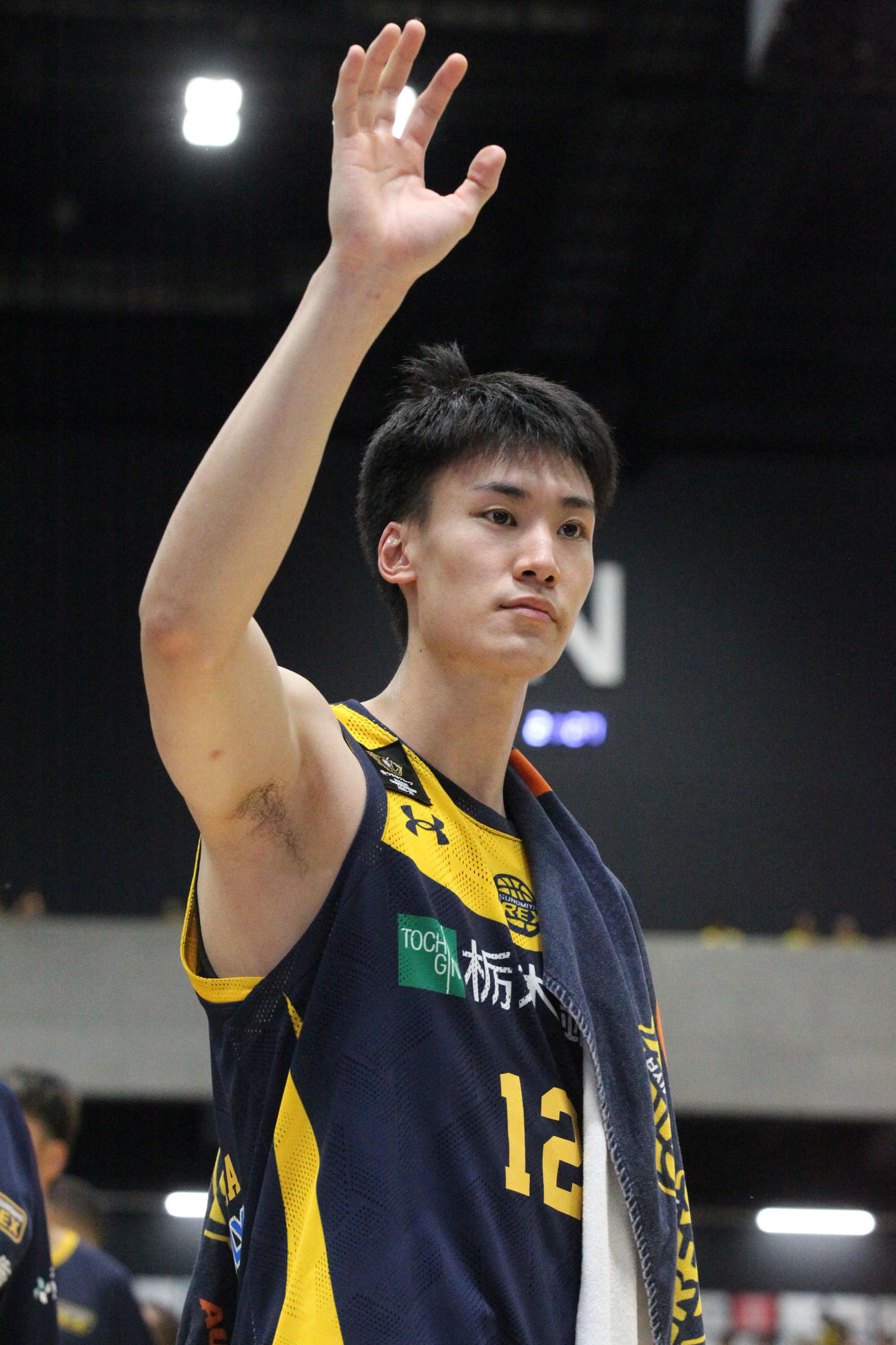 宇都宮対三河　第4Qだけで11得点を挙げ、チームの勝利に大きく貢献した24歳の高島紳司（撮影・沢田啓太郎）
