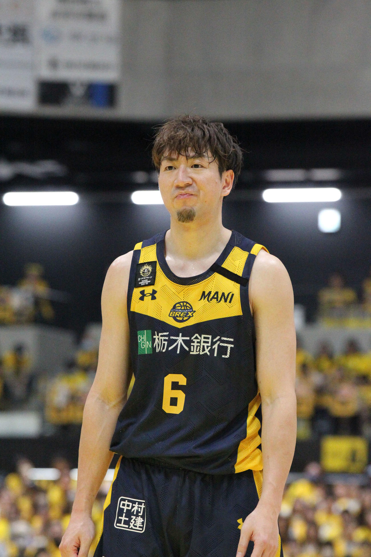 宇都宮対千葉J　フリースローを外して渋い表情を浮かべる宇都宮の比江島慎（撮影・沢田啓太郎）