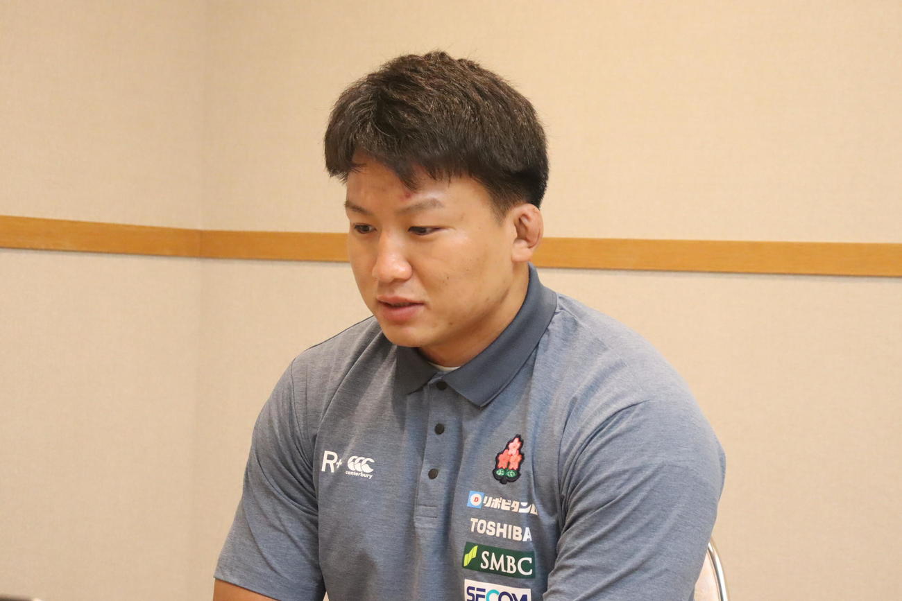 ニュージーランド学生代表戦に向けて思いを語るJAPAN XVの吉田杏（C）JRFU