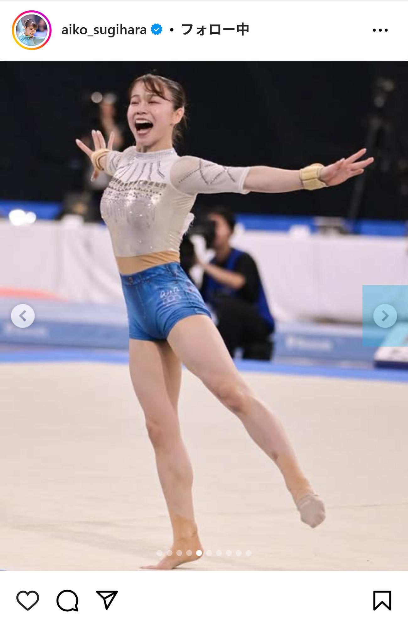 笑顔で演技をする杉原愛子（インスタグラムから）