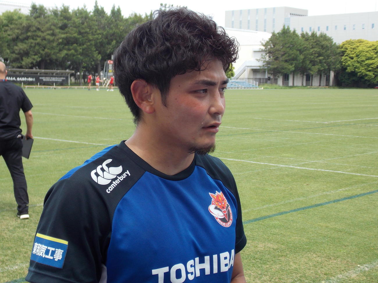 神戸とのプレーオフ準決勝に向けて思いを語るBL東京SH杉山優平（撮影・松本航）