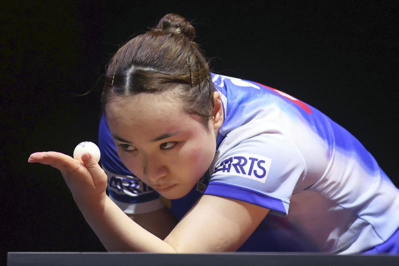 女子シングルス4回戦を突破した伊藤美誠（共同）