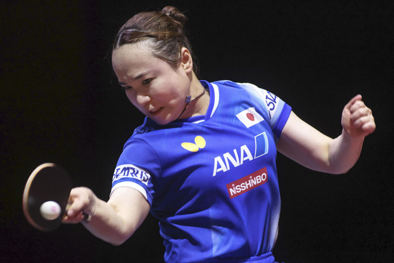 女子シングルス4回戦を突破した伊藤美誠（共同）