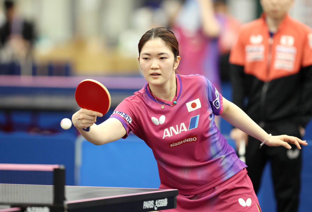 打ち返す木原美悠（2025年5月7日撮影）