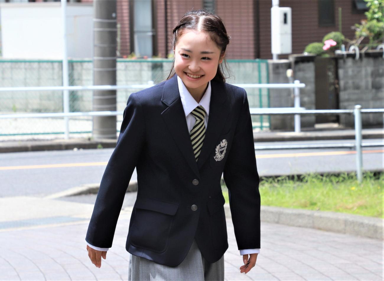 中京大中京高を訪問したフィギュアスケート女子の島田（撮影・藤塚大輔）