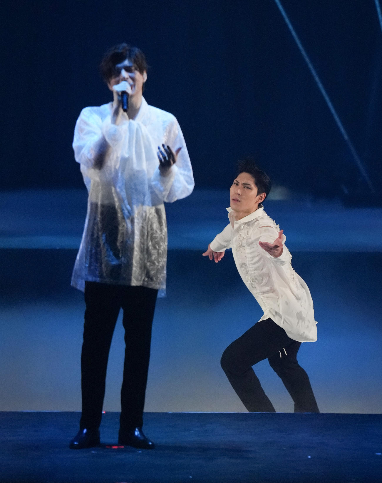 「ファンタジー・オン・アイス2025」で観客を魅了する田中刑事さん（右）と城田優（撮影・鈴木みどり）