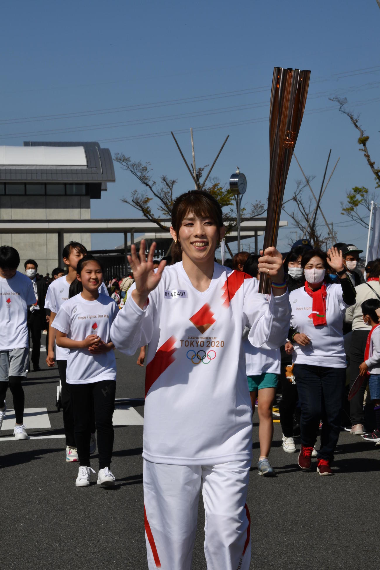 聖火ランナーを務めた吉田沙保里さん（2021年4月7日撮影）